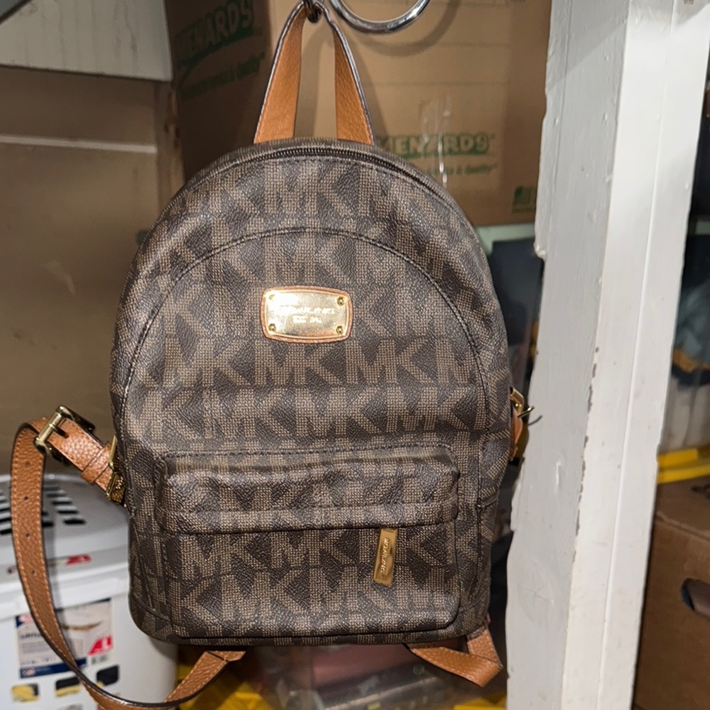 Michael Kors Brown Monogram Backpack